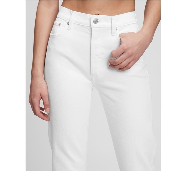 NWT! Gap High Rise Pure White Cheeky Straight Jeans w/Washwell- Size 14/32🩵 - Picture 5 of 8